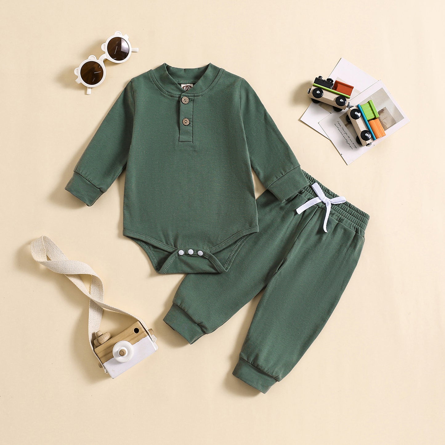 European And American New Children's Jumpsuit Long Sleeve Autumn Wear Romper Two-piece Set
