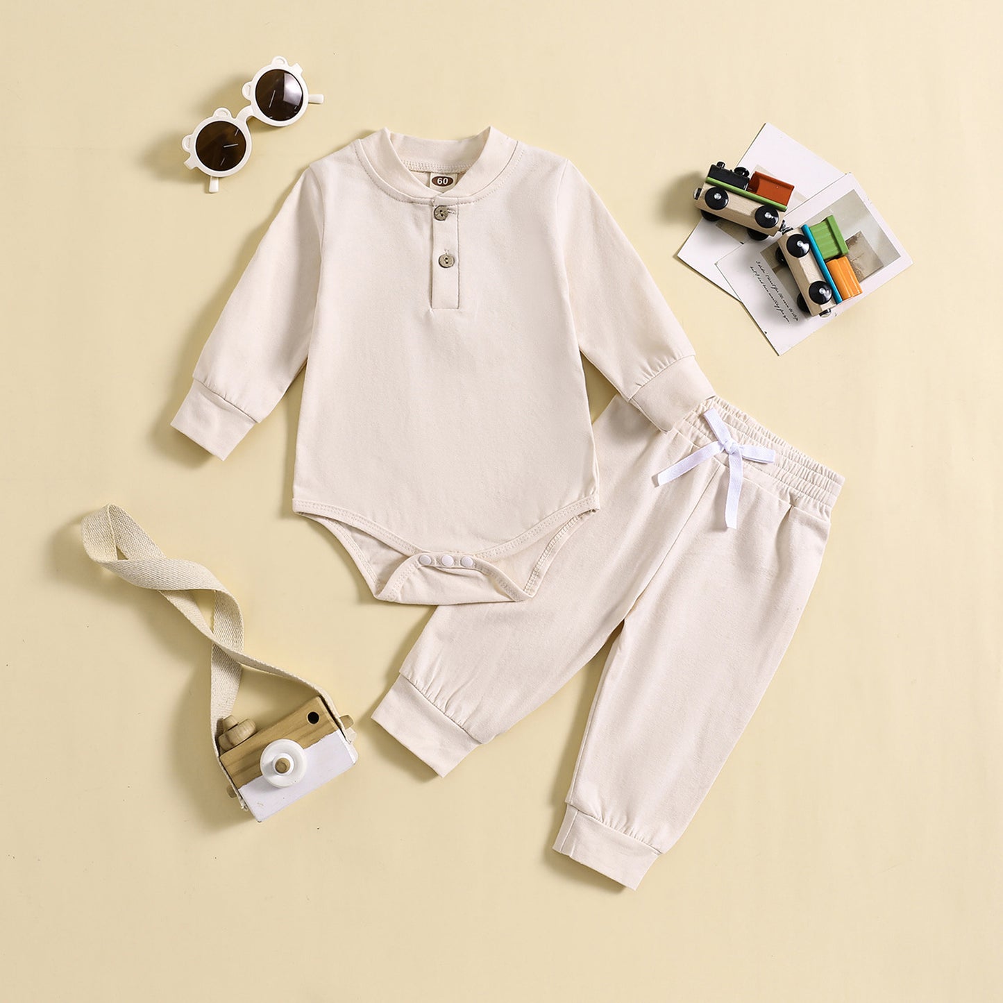 European And American New Children's Jumpsuit Long Sleeve Autumn Wear Romper Two-piece Set