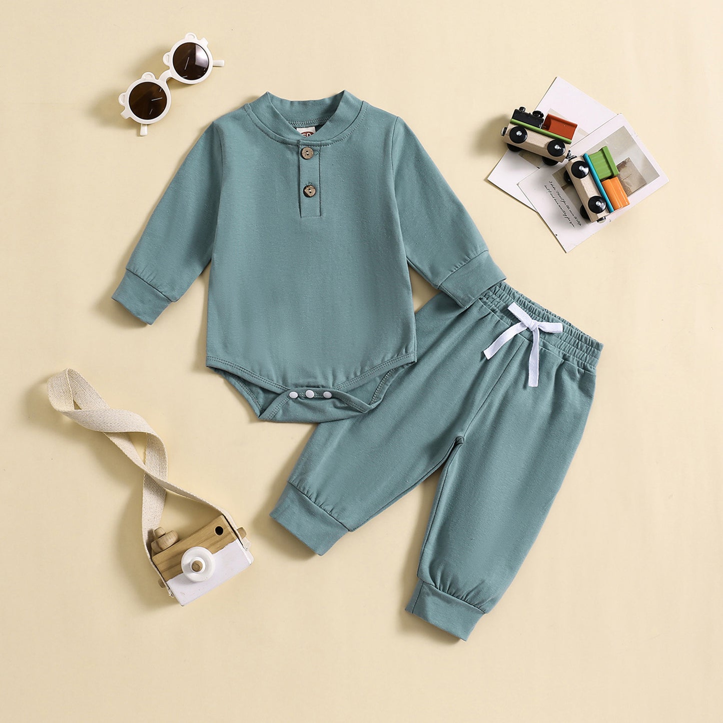 European And American New Children's Jumpsuit Long Sleeve Autumn Wear Romper Two-piece Set