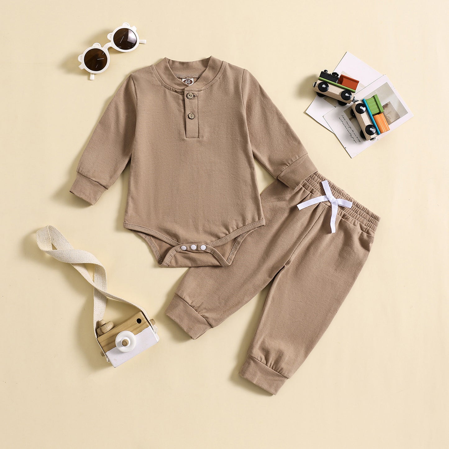 European And American New Children's Jumpsuit Long Sleeve Autumn Wear Romper Two-piece Set